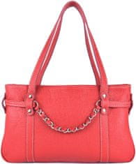 VegaLM Dámska štýlová kabelka z pravej kože v červenej farbe