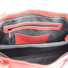 VegaLM Dámska štýlová kabelka z pravej kože v červenej farbe
