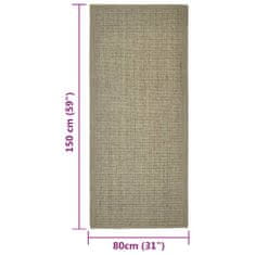 Vidaxl Sisalový koberec na škrabadlo sivohnedý 80x150 cm