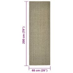 Vidaxl Sisalový koberec na škrabadlo sivohnedý 66x200 cm