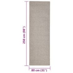 Vidaxl Sisalový koberec na škrabadlo pieskový 80x250 cm