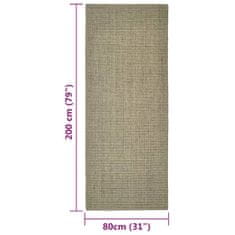 Vidaxl Sisalový koberec na škrabadlo sivohnedý 80x200 cm