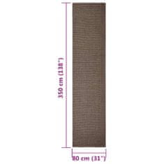 Vidaxl Sisalový koberec na škrabadlo hnedý 80x350 cm