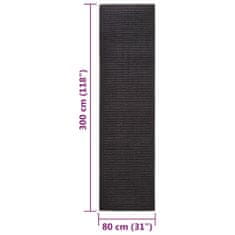 Vidaxl Sisalový koberec na škrabadlo čierny 80x300 cm