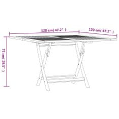 Petromila vidaXL Skladací záhradný stôl 110x110x75 cm tíkový masív