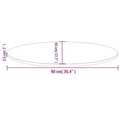 Vidaxl Stolová doska 90x45x2,5 cm, borovicový masív, oválna