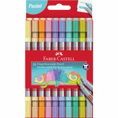 Faber-Castell Popisovače Fibre-Tip obojstranné 10 farebné pastelové