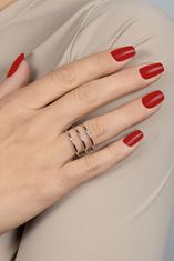 Brilio Silver Originálny strieborný prsteň so zirkónmi RI069W (Obvod 52 mm)