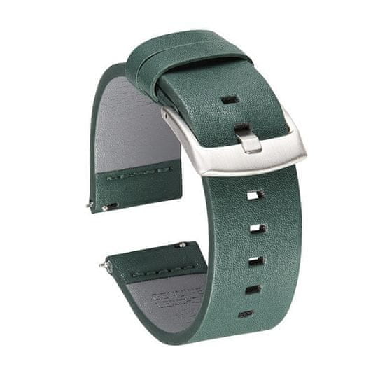 BStrap Fine Leather remienok na Xiaomi Watch S1 Active, green