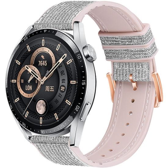 BStrap Glitter remienok na Samsung Galaxy Watch Active 2 40/44mm, silver
