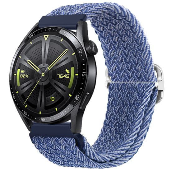 BStrap Braid Nylon remienok na Xiaomi Amazfit Bip, blue white