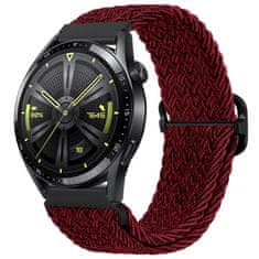 BStrap Braid Nylon remienok na Samsung Galaxy Watch 3 41mm, red black