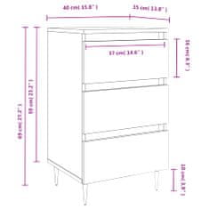 Petromila vidaXL Nočné stolíky 2 ks betónovo sivé 40x35x69 cm kompozitné drevo