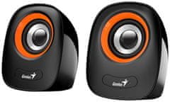 Genius repro SP-Q160, prenosné repro, 2.0, 6W, USB napájanie, 3,5 mm jack, čierno-oranžové