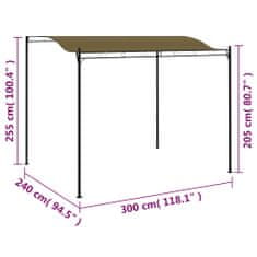 Vidaxl Tieniaca plachta 3x2,4 m, sivohnedá 180 g/m²