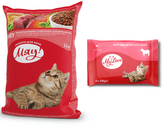 My Love MIAU Granule pre dospelé mačky s mäsom 11 kg + 1x set My love s telacim mäsom 400g