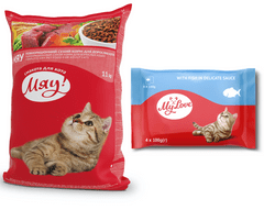 My Love MIAU 11 kg pre dospelé mačky s teľacím mäsom + 1x set My love s rybou 400g