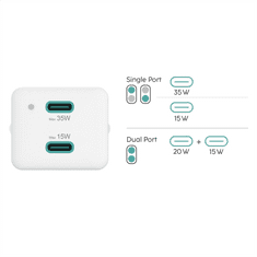 HAMA rýchla USB nabíjačka, 2x USB-C PD/QC, 35 W