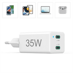 HAMA rýchla USB nabíjačka, 2x USB-C PD/QC, 35 W