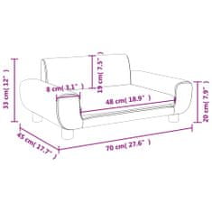 Vidaxl Detská pohovka krémová 70x45x33 zamat