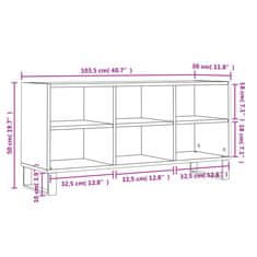 Vidaxl TV skrinka sivý dub sonoma 103,5x30x50 cm spracované drevo