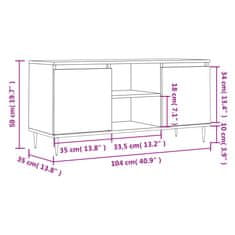 Vidaxl TV skrinka dymový dub 104x35x50 cm kompozitné drevo