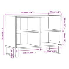 Vidaxl TV skrinka dymový dub 69,5x30x50 cm kompozitné drevo