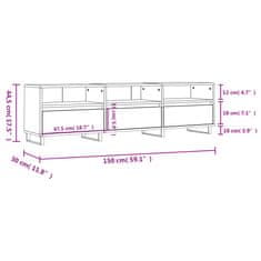 Vidaxl TV skrinka lesklá biela 150x30x44,5 cm kompozitné drevo