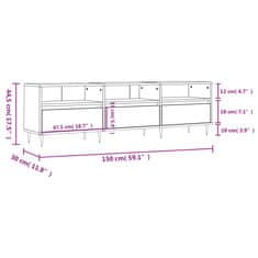 Vidaxl TV skrinka biela 150x30x44,5 cm kompozitné drevo