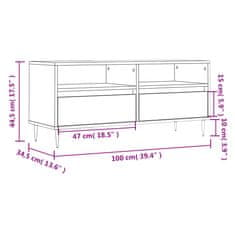 Vidaxl TV skrinka betónová sivá 100x34,5x44,5 cm spracované drevo