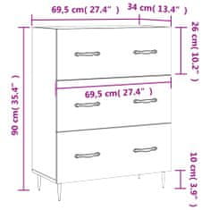 Petromila vidaXL Komoda dub sonoma 69,5x34x90 cm kompozitné drevo