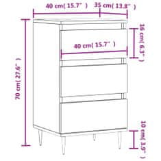 Vidaxl Komoda dymový dub 40x35x70 cm kompozitné drevo