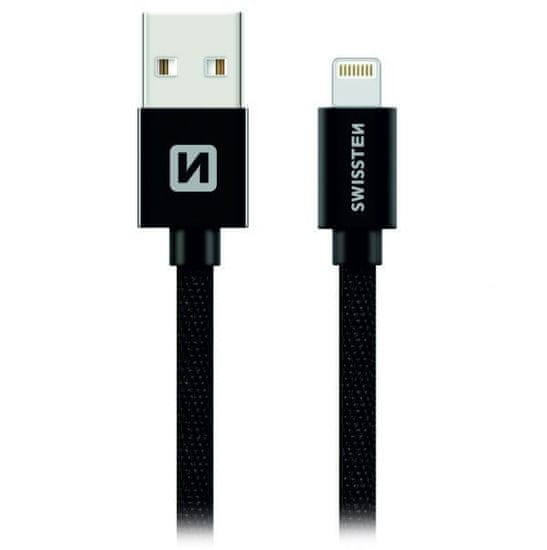 SWISSTEN Swissten Datový Kabel Textile Usb / Lightning 1,2 M Černý