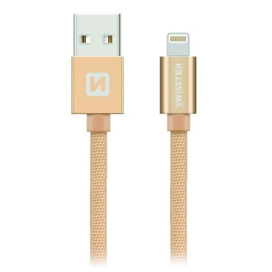 SWISSTEN Swissten Datový Kabel Textile Usb / Lightning 1,2 M Zlatý