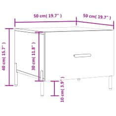 Vidaxl Konferenčný stolík hnedý dub 50x50x40 cm spracované drevo