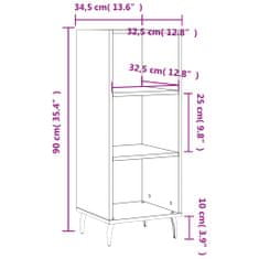 Petromila vidaXL Komoda čierna 34,5x32,5x90 cm kompozitné drevo