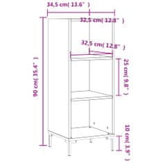 Vidaxl Komoda čierna 34,5x32,5x90 cm kompozitné drevo