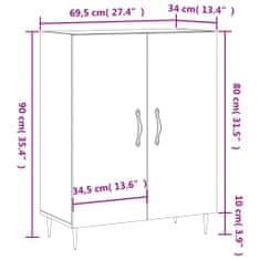 Vidaxl Komoda dub sonoma 69,5x34x90 cm kompozitné drevo