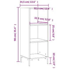 Petromila vidaXL Komoda biela 34,5x32,5x90 cm kompozitné drevo