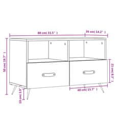 Vidaxl TV skrinka biela 80x36x50 cm spracované drevo