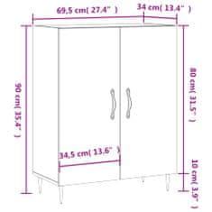 Petromila vidaXL Komoda dymový dub 69,5x34x90 cm kompozitné drevo