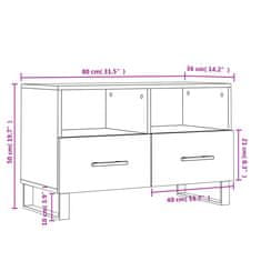 Vidaxl TV skrinka lesklá biela 80x36x50 cm spracované drevo