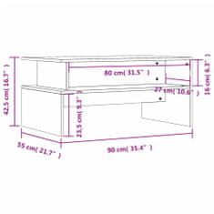 Vidaxl Konferenčný stolík čierny 90x55x42,5 cm kompozitné drevo