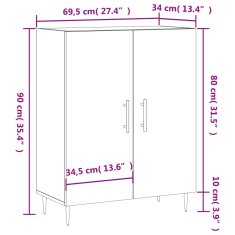 Petromila vidaXL Komoda čierna 69,5x34x90 cm kompozitné drevo