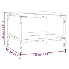 Vidaxl Konferenčný stolík dymový dub 55x55x40 cm kompozitné drevo