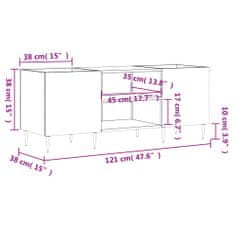 Vidaxl Skrinka na platne hnedý dub 121x38x48 cm kompozitné drevo