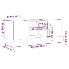 Petromila vidaXL Skrinka na platne betónovosivá 121x38x48 cm kompozitné drevo