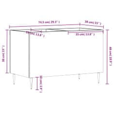 Vidaxl Skrinka na platne sivá sonoma 74,5x38x48 cm kompozitné drevo