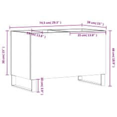 Vidaxl Skrinka na platne lesklá biela 74,5x38x48 cm kompozitné drevo