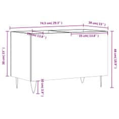 Vidaxl Skrinka na platne hnedý dub 74,5x38x48 cm kompozitné drevo